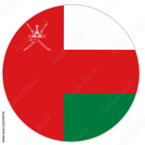 oman circular national flag isolated on transparent background