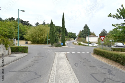Rond point de la commune de Trois-Palis, Charente, Nouvelle Aquitaine, France.