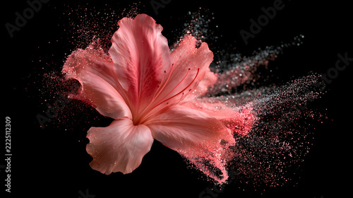 Particle Azalea on Black Background