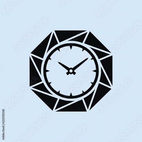 Geometric Clock Time Logo