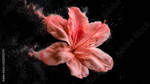 Particle Azalea on Black Background