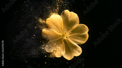 Particle Primrose on Black Background