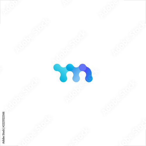 Abstract letter M node connection logo for tech startup, software development, data science, and digital marketing industry, suitable for modern corporate identity, app icons, and business branding as