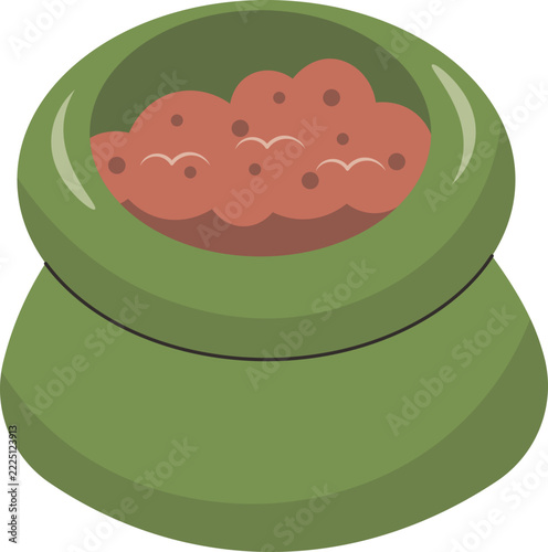 Pet Food Illustration with Cartoon Design. Isolated on a White Background.