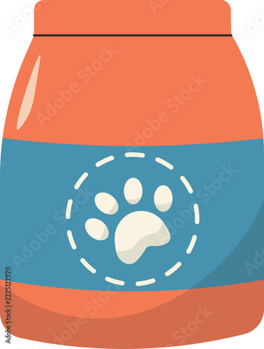 Pet Food Illustration with Cartoon Design. Isolated on a White Background.