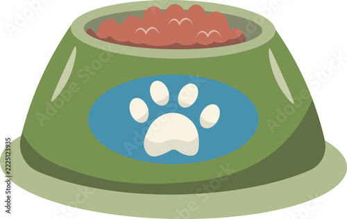 Pet Food Illustration with Cartoon Design. Isolated on a White Background.