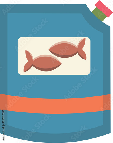 Pet Food Illustration with Cartoon Design. Isolated on a White Background.