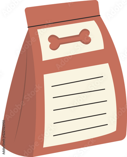 Pet Food Illustration with Cartoon Design. Isolated on a White Background.