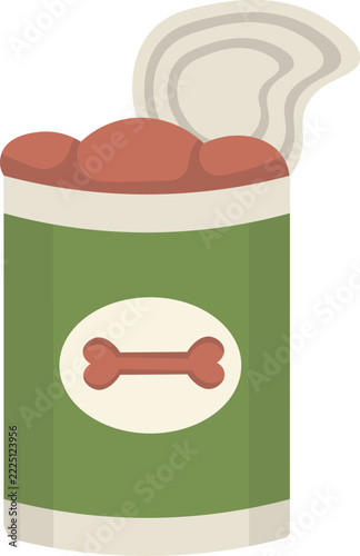 Pet Food Illustration with Cartoon Design. Isolated on a White Background.