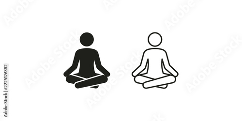 Photography Meditation in lotus position icon of wellness and mindfulness health