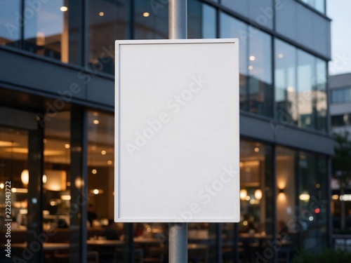poster mockup displayed outside the building