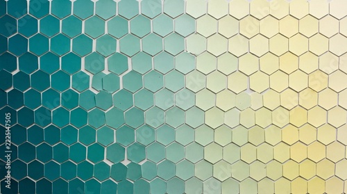 Hexagons Cut From Paint Chips Tessellated Into Ombre Honeycomb Pattern