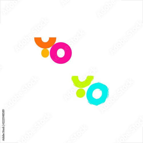 Modern creative media tech letter YO abstract geometric monogram icon, designed for youth culture branding, digital entertainment agency, interactive mobile app identity, and innovative marketing star