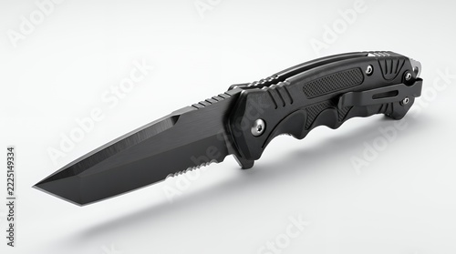 Modern Tactical Knife with Sand-Colored Handle