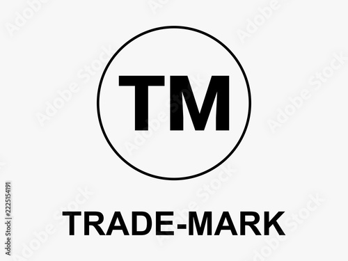 Black trademark TM symbol in circle with trade-mark