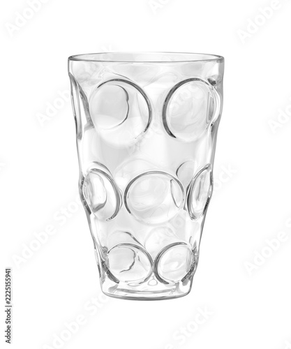 Empty drinking glass with circles on transparent background