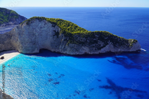 Shipwreck Cove on Zakynthos and Navagio Beach. Greece
