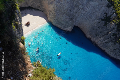 Shipwreck Cove on Zakynthos and Navagio Beach. Greece