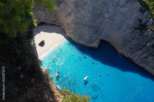 Shipwreck Cove on Zakynthos and Navagio Beach. Greece