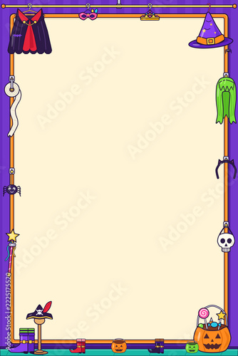 Halloween Costume Shop Comic Style Blank Sign Portrait
