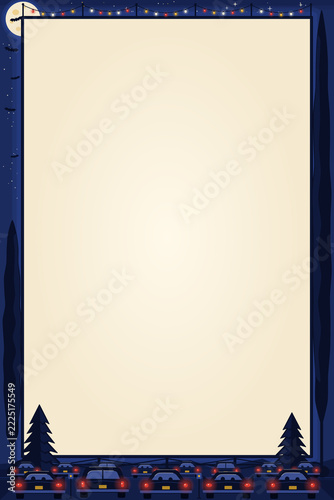 Halloween Drive In Cinema Retro Blank Screen Poster Portrait