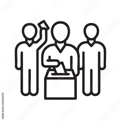 people voting civic engagement vector icon with a black outline art design black outline black outline art vector icon