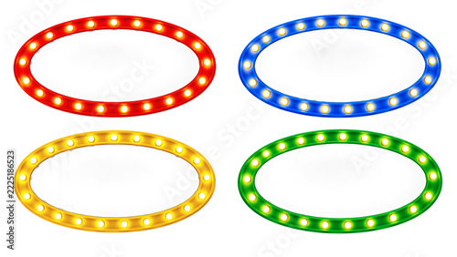Colorful Neon Light Frames for Creative Design and Advertisement Use