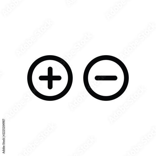 Plus and minuse icon,vector illustration. Flat design style