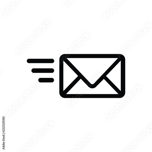 Sms line icon, vector illustration. Flat design style