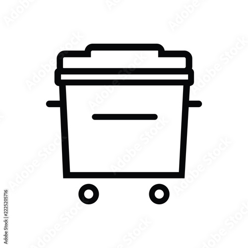Wheelie bin icon,vector illustration. Flat design style