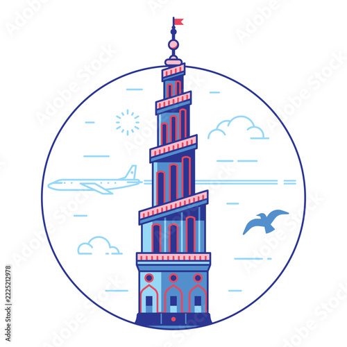 Our Saviour Church Copenhagen Landmark Line Icon