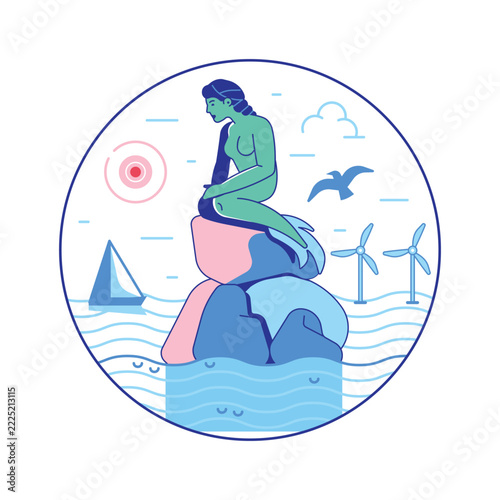 Fairytale Mermaid Statue in Copenhagen Icon