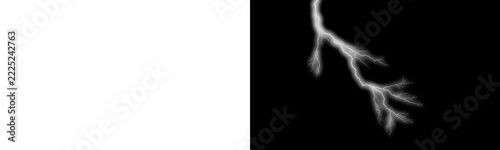 Branching lightning strike with white energy bolts for dramatic event visuals.
