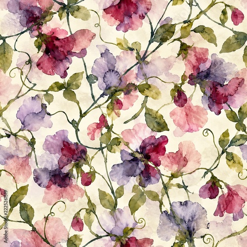 Floral Watercolor Seamless Pattern