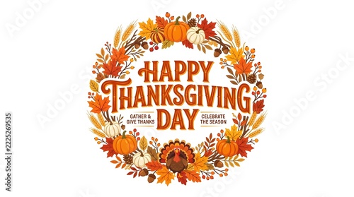 Celebrating thanksgiving day a time for gratitude family friends and delicious food together in harmony