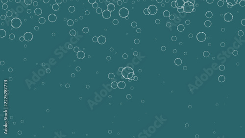 Rising Air Water Bubbles on Dark Teal Surface