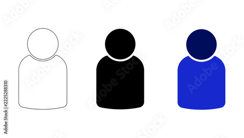 Minimalist User Profile Avatar Icons for Interface Design