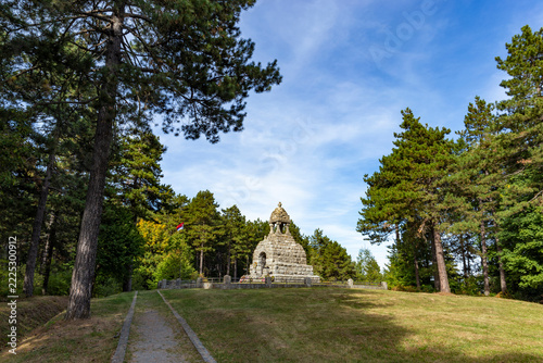 Memorial spomenik on Mackov Kamen mountain in Serbia