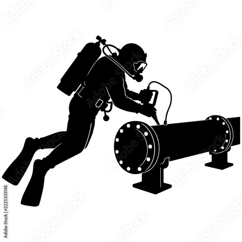 Underwater Pipeline Inspection by Professional Commercial Diver