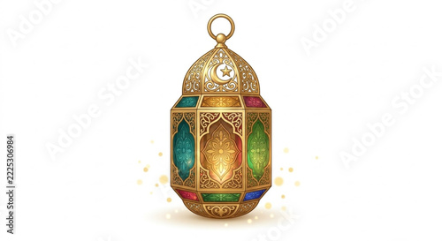 Traditional Golden Ramadan Lantern Vector Illustration