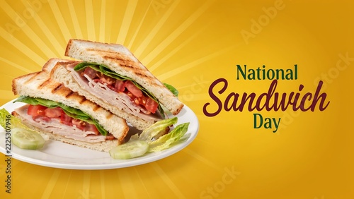 National sandwich day celebration with tasty food illustration