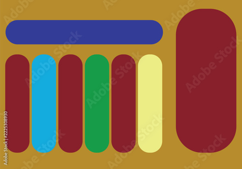 Colorful vertical bar chart with abstract shapes Vector, illustration