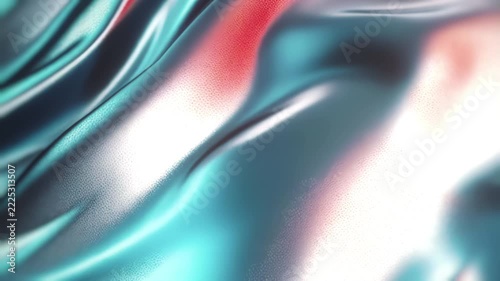 Surreal movement of thick metallic substance. Steel and cyan highlights with soft pink glows for high-tech aesthetic and premium design