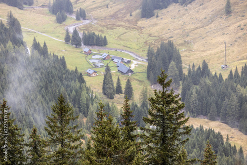 Alpine huts in the Styrian mountains of the Niedere Tauern range, Austria