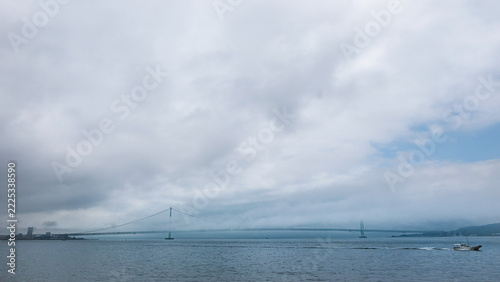 兵庫県・2022‎年‎9‎月‎明石漁港に台風接近の風景