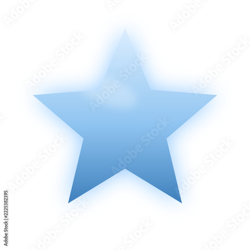 Silver blue glowing star isolated on transparent background