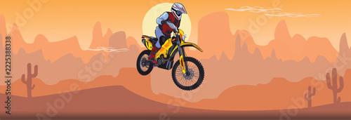Biker ride in Arizona. Motorbike ghost rider.