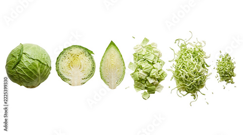Different Cuts of Cabbage, featuring vegetable, food preparation, cooking, sliced vegetables, fresh produce, healthy eating, nutrition, culinary arts, chopping