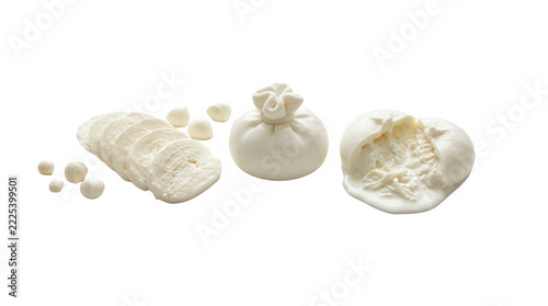 Assorted Fresh Mozzarella Cheeses, featuring dairy, food, gourmet, italian, culinary, sliced cheese, cheese balls, burrata, appetizers, cooking, ingredients