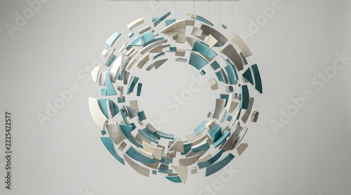 Futuristic Swirl Spiral Torus Abstract 3D Architecture Render